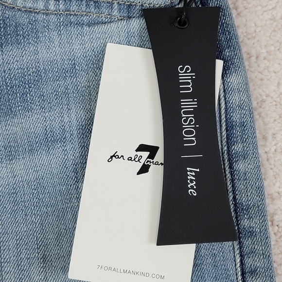 7 For All Mankind Slim Illusion Luxe High Waist Ankle Skinny Denim Jeans 27 NEW - Picture 13 of 16